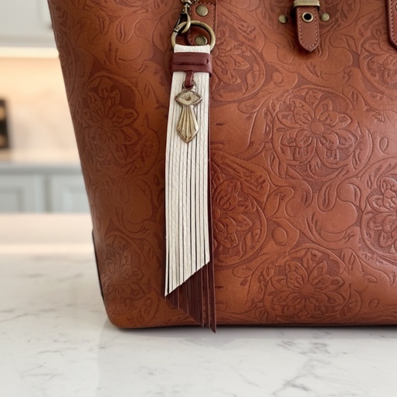 Ivory Leather Bag Tassel - Picture 4 of 4